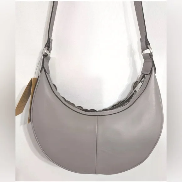 Patricia Nash Coley Floral Leather Crescent-Shaped Shoulder Hobo Bag-Stone-NWT - Picture 2 of 7